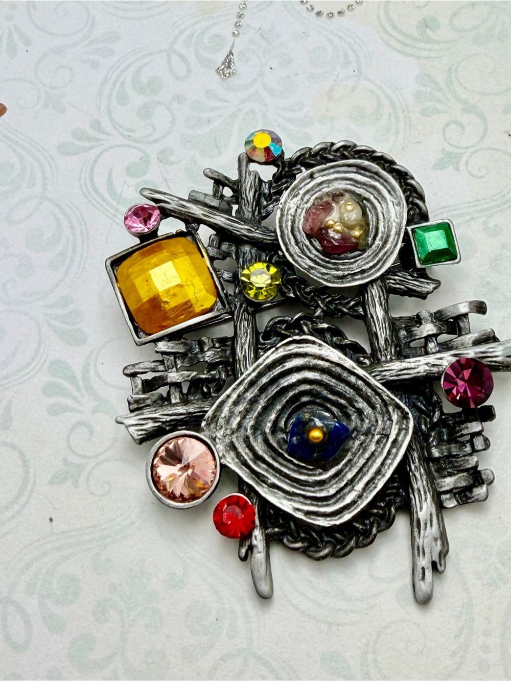 Modernist  Artistic Statement Brooch - #cz558
